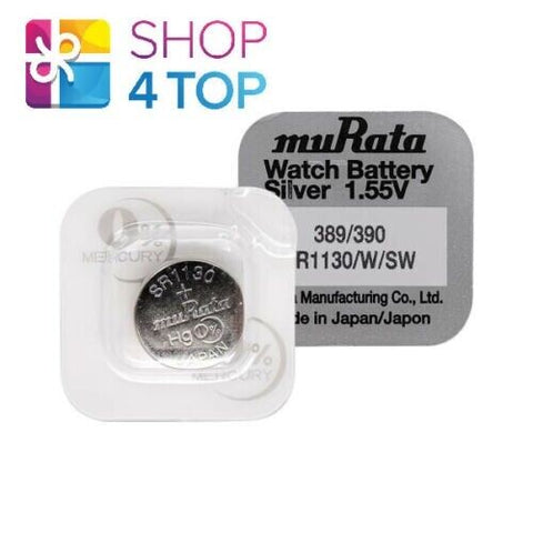 2x Murata 389 390 SR1130 Silver Oxide 1.55V Watch Batteries Made in Japan