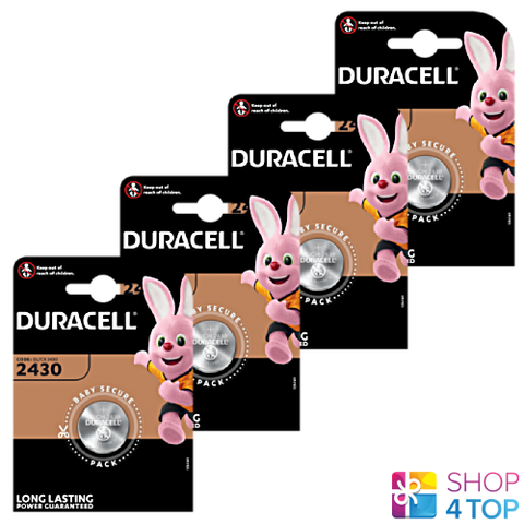4 Duracell Cr2430 Lithium Batteries 3V Coin Cell Dl2430 Ecr2430 Exp 2033 NEW