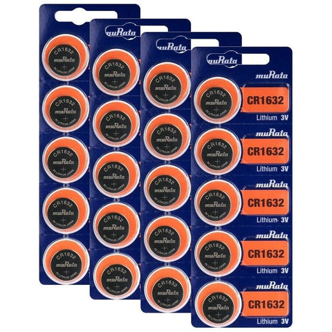 20x Murata CR1632 3V Lithium Coin Cell Batteries 140mAh Made in Japan