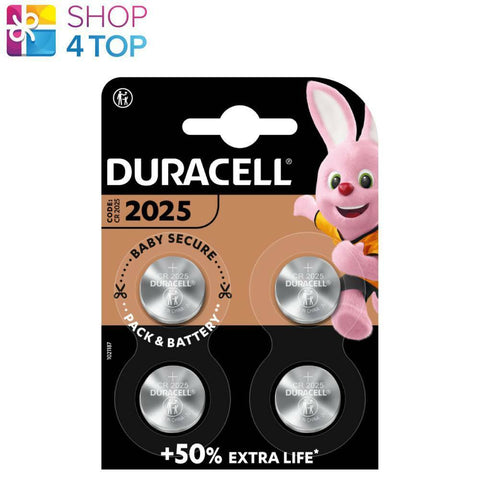 4 Duracell Cr2025 Lithium Coin Batteries 3V Scr2025 Ecr2025 Exp 2033 4Bl NEW