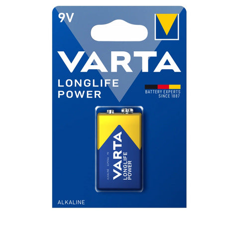 1x Varta 9V Longlife Power Alkaline Battery 6LR61 MN1604 E-Block