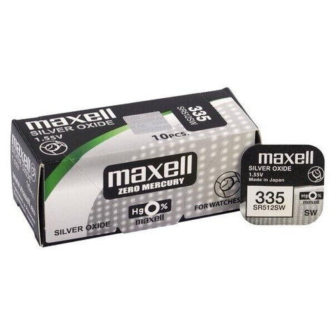 5x Maxell 335 SR512SW Silver Oxide 1.55V Watch Batteries Made in Japan