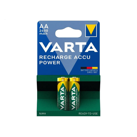 2x Varta AA Rechargeable NiMH Batteries 2400mAh 1.2V Accu Power