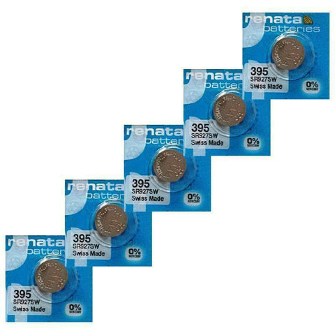 5x Renata 395 SR927SW Silver Oxide 1.55V Watch Batteries Swiss Made
