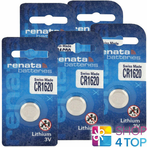 5x Renata CR1620 3V Lithium Coin Cell Batteries Swiss Made DL1620