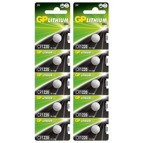 10 Gp Lithium Cell Cr1220 Batteries Dl1220 3V Coin Cell Button Exp 2030 5Bl