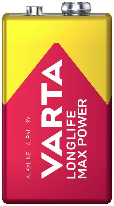 Varta Longlife Max Power 9V Alkaline E-Block Battery Mn1604 4722 NEW