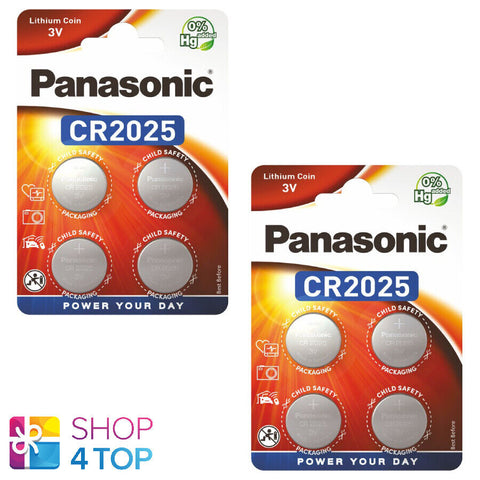 8 Panasonic Cr2025 Lithium Battery 3V Cell Coin Button 4Bl Blister Exp 2032 NEW