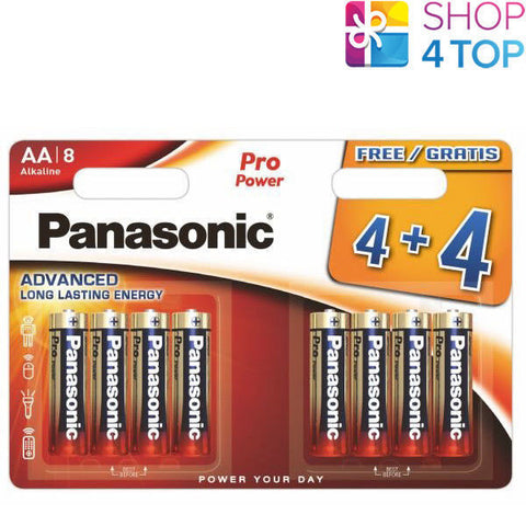 8x Panasonic Pro Power AA LR6 Alkaline Batteries 1.5V Long Life