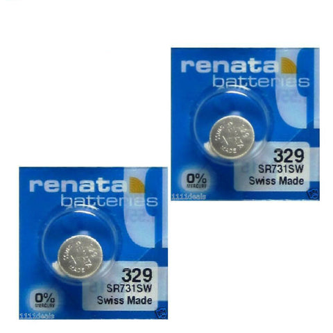 2x Renata 329 SR731SW 1.55V Silver Oxide Watch Batteries 10-Blister
