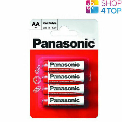 4x Panasonic AA 1.5V Zinc Carbon LR6 MN1500 Mignon Batteries Blister