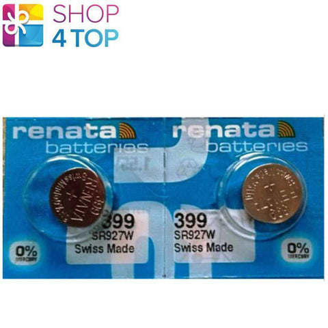 2 Renata 399 Sr927W Batteries Silver 1.55V Watch Battery NEW