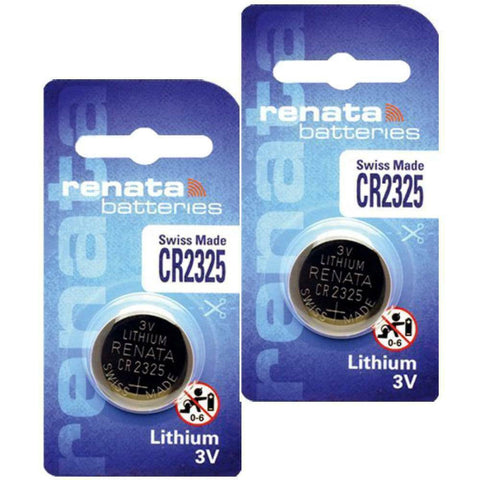 2x Renata CR2325 3V Lithium Coin Cell Batteries Swiss Made BR2325
