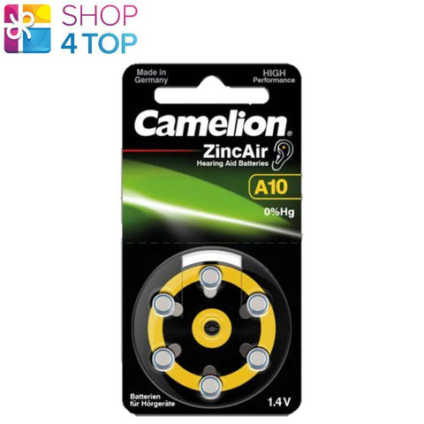 6 Camelion Size 10 Hearing Aid Batteries A10 Pr70 Pr536 1.4V Zinc Air 6Bl 2026