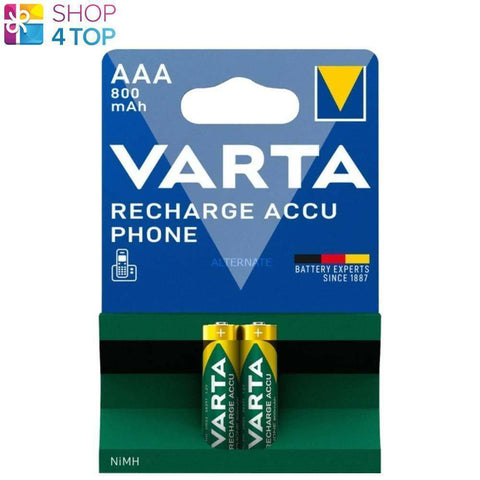 2x Varta AAA Rechargeable NiMH 800mAh Batteries for Cordless Phones