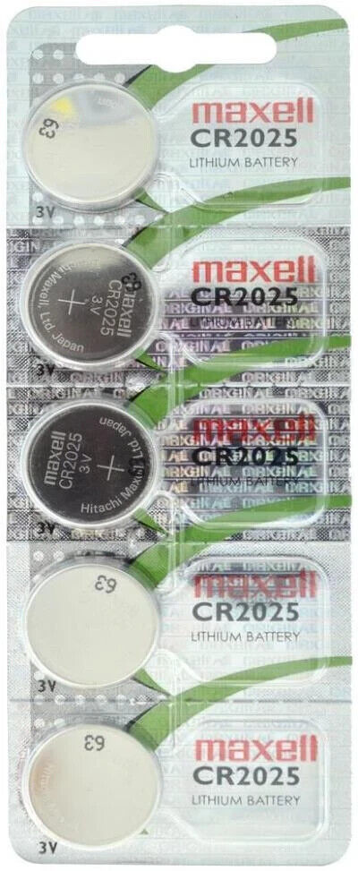 10 Maxell Cr2025 Lithium Batteries 3V Coin Cell Dl2025 Hologram Pack Exp 2029