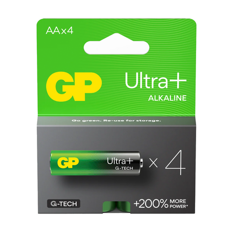 12 Gp Ultra+ Alkaline Aa Batteries G-Tech Lr6 1.5V No Mercury 4Bl Pack Exp 2033
