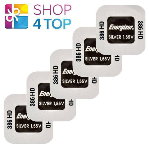 5 Energizer 386Hd 301 Sr1142Sw Batteries Silver 1.55V Watch Battery NEW