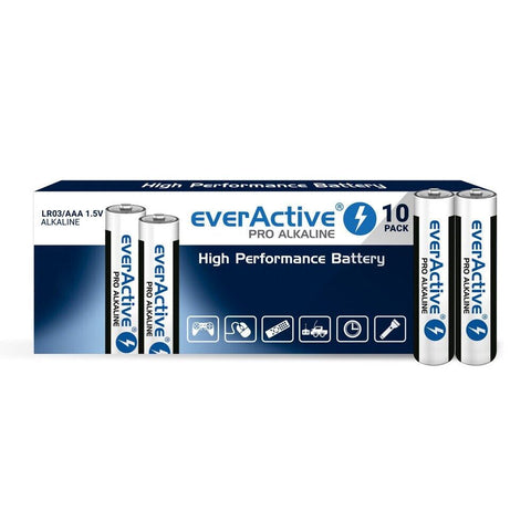 8x EverActive Pro AAA LR03 Alkaline Batteries 1.5V High Power Pack