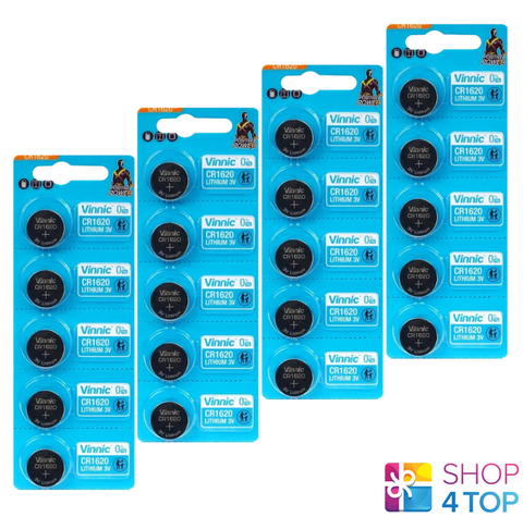 20 Vinnic Cr1620 Lithium Cell Batteries 3V Coin Button Exp 2028 NEW