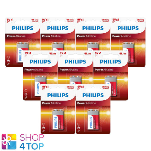 9 Philips Power Alkaline 9V Battery 6Lr61 Batteries Mn16041 9V 1Bl NEW