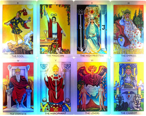 Radiant Rider-Waite Holographic Tarot Deck Pocket Size with Velvet Bag