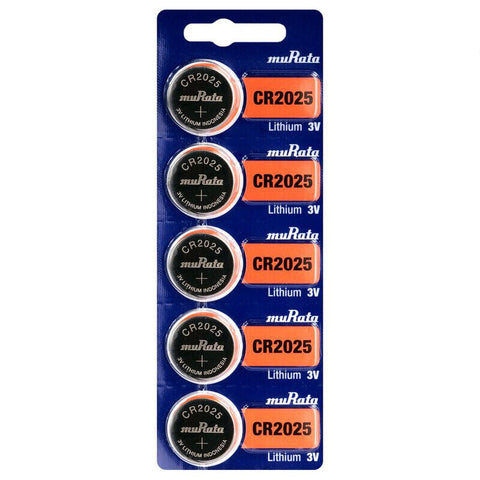 5x Murata CR2025 3V Lithium Coin Cell Batteries 160mAh Watch Calculator