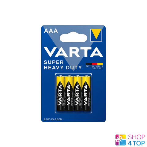 4 Varta Super Heavy Duty Zinc-Carbon Aaa Lr03 Batteries 1.5V 2003 NEW