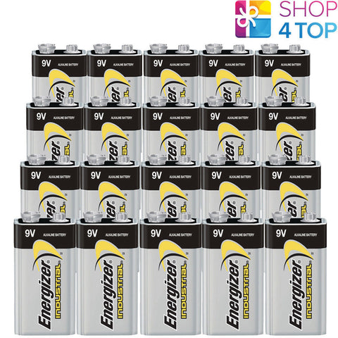 20x Energizer Industrial 9V Alkaline Batteries 6LR61 MN1604 E-Block