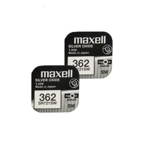 2x Maxell 362 361 SR721SW Silver Oxide 1.55V Watch Batteries