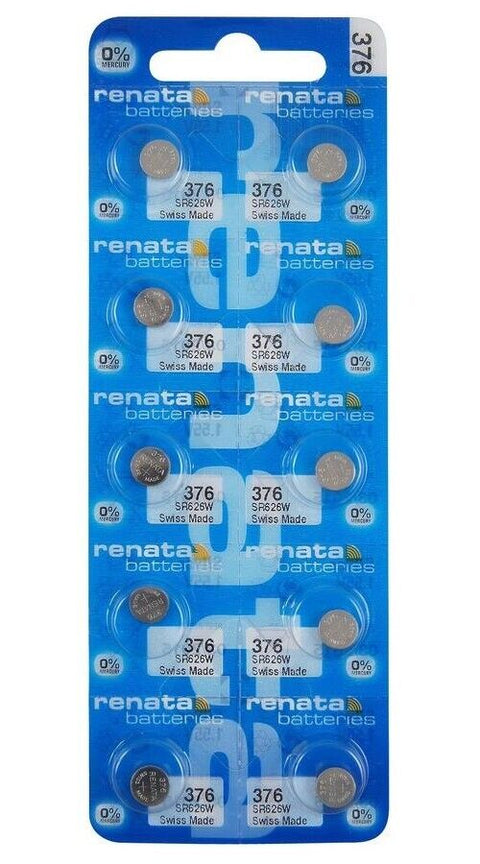 10 Renata 376 Silver Oxide Batteries Sr626W Coin Cell 1.55V 10Bl 11