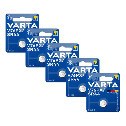 5x Varta V76PX SR44 1.55V Silver Oxide Watch Coin Cell Batteries