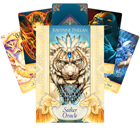 Seeker Oracle Cards Deck by Blue Angel 55 Card Set with Guidebook & Bag