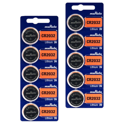 10x Murata CR2032 3V Lithium Coin Cell Batteries DL2032 10 Pack