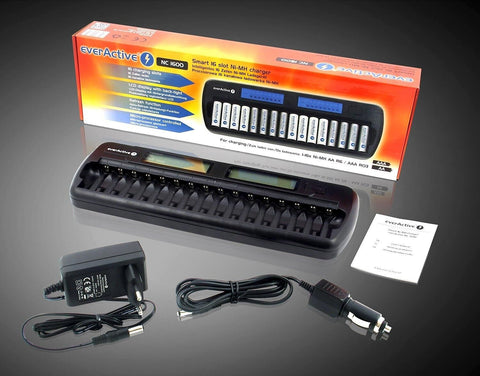 Everactive Nc-1600 Universal Dc Battery Charger 12V Power And Car Adapter
