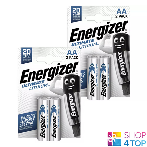 4 Energizer Aa Ultimate Lithium L91 Batteries 2Bl 1.5V Mignon Stilo Lr6 2042 NEW