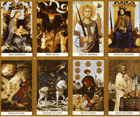Golden Tarot Deck Kat Black 78 Cards US Games with Velvet Bag