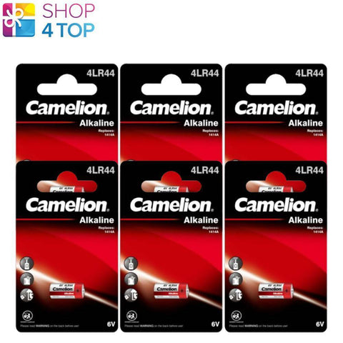 6 Camelion 4Lr44 Alkaline Batteries 6V No Mercury 150Mah 1414A 1Bl NEW