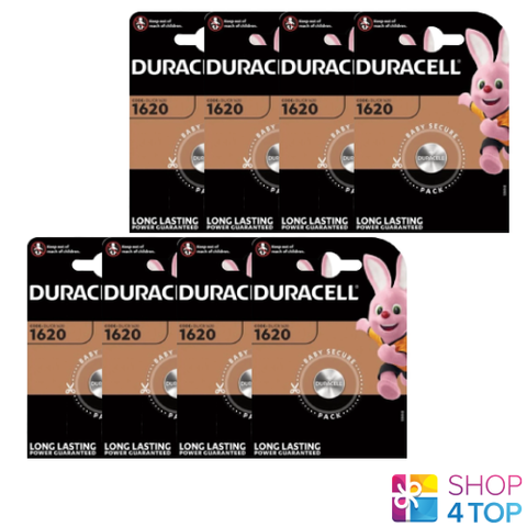 8 Duracell Cr1620 Lithium Batteries 3V Coin Cell Dl1620 Exp 2034 NEW
