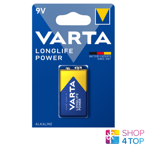 Varta 9V Alkaline Batteries E-Block Longlife Power Mn1604 4922 1Bl NEW