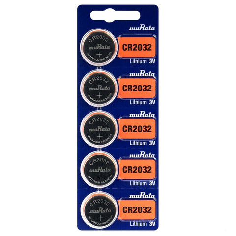 5x Murata CR2032 3V Lithium Coin Cell Batteries DL2032 Watch Calculator Pack