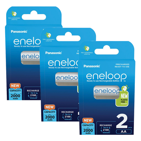 6 Panasonic Aa Eneloop Eco Friendly Lr6 Rechargeable Batteries 2000Mah 2Bl