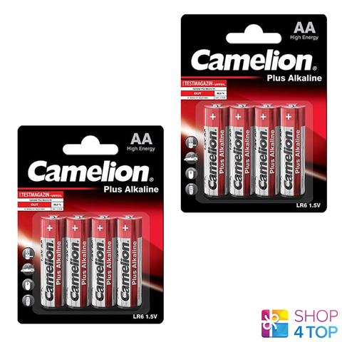 8 Camelion Aa Plus Alkaline Batteries Lr06 Mn1500 Am3 E91 1.5V 4Bl NEW