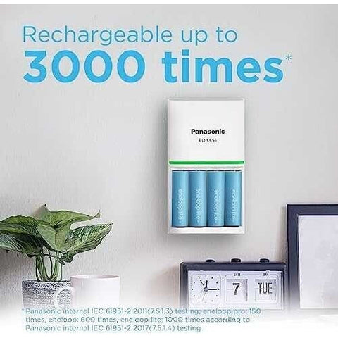 2x Panasonic Eneloop Lite AAA Rechargeable NiMH 1.2V 550mAh