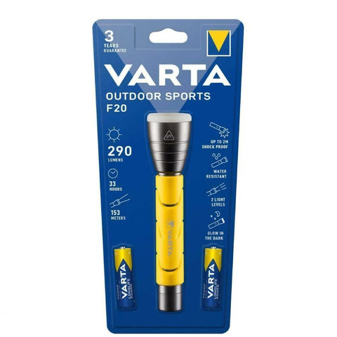 Varta Outdoor Sports F20 LED Flashlight 290lm IPX4 Water Resistant