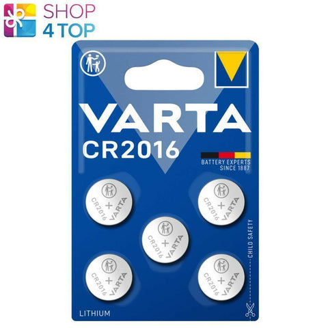 5 Varta Cr2016 Lithium Coin Cell Batteries 3V No Mercury Exp 2033 China 5Bl NEW