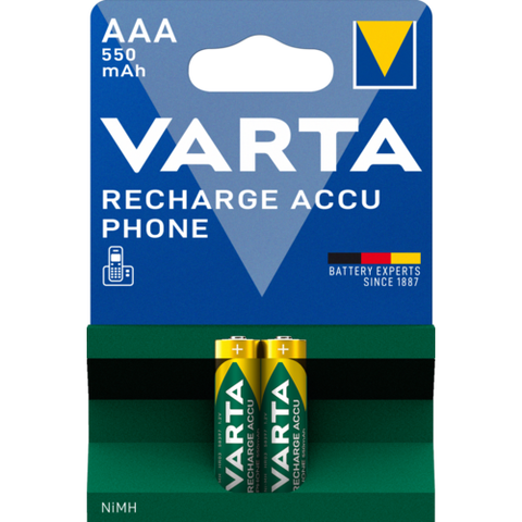 6x Varta Recharge Accu Power AAA 550mAh 1.2V NiMH Batteries