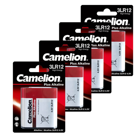 4x Camelion 3LR12 4.5V Plus Alkaline Batteries 3000mAh Leakproof