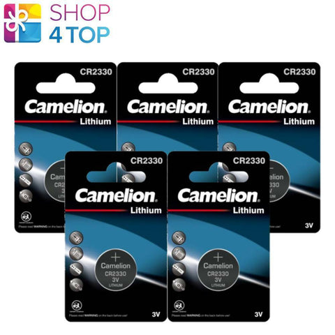 5 Camelion Cr2330 Batteries Lithium 3V Coin Cell Dl2330 Br2330 1Bl Exp 2028 NEW