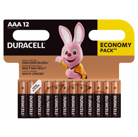 12x Duracell AAA LR03 Alkaline Batteries 1.5V Duralock MN2400